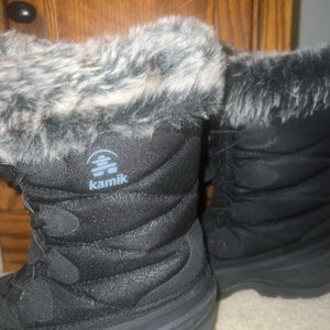 Kamik Black Winter Fur Boots